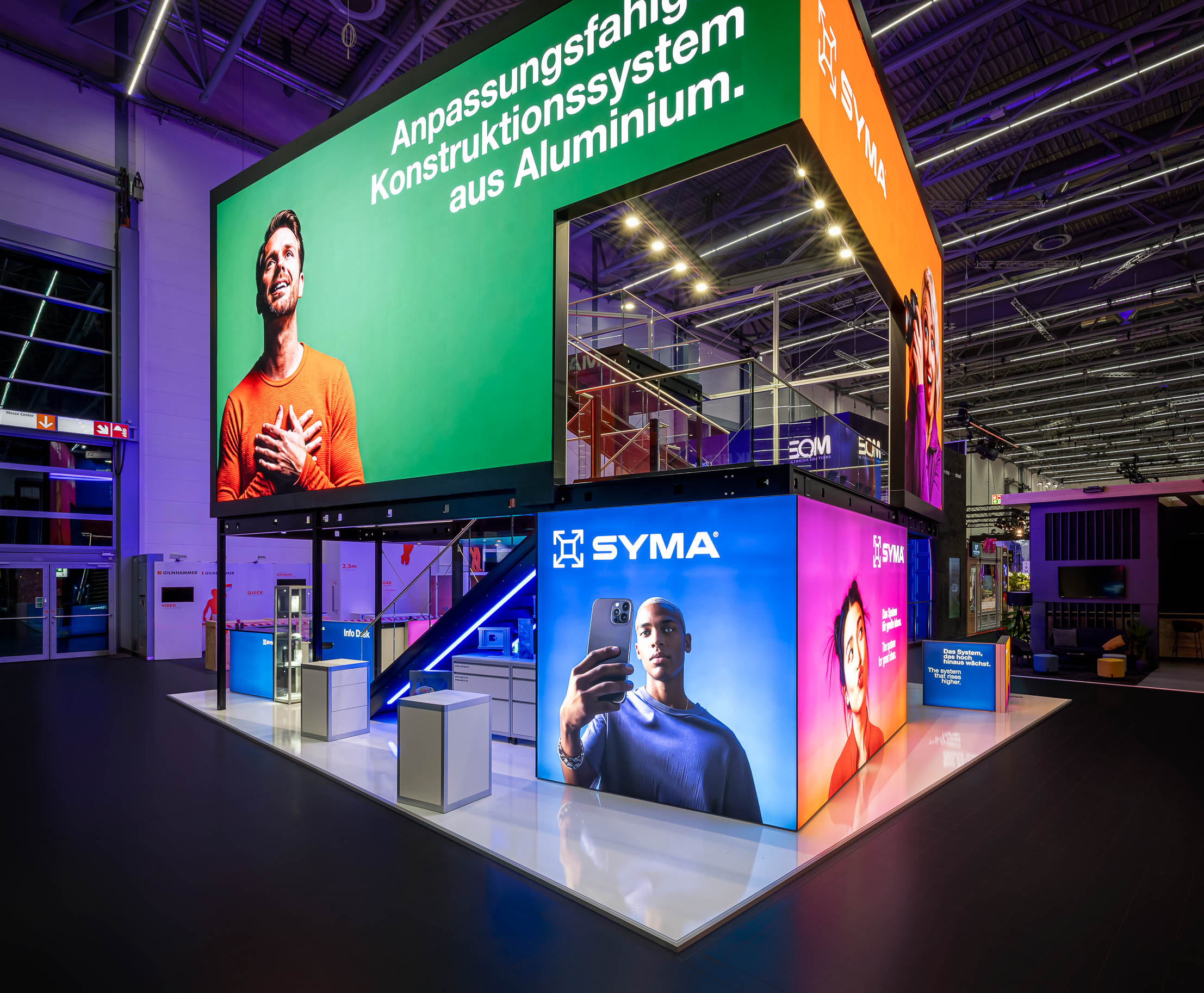 Messestandfotografie des Syma Systems Messestandes